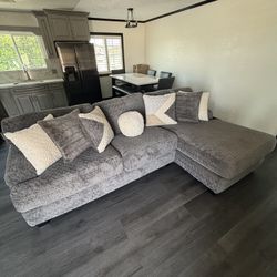 Doodle Gray Sectional Sleeper Mattress Chaise