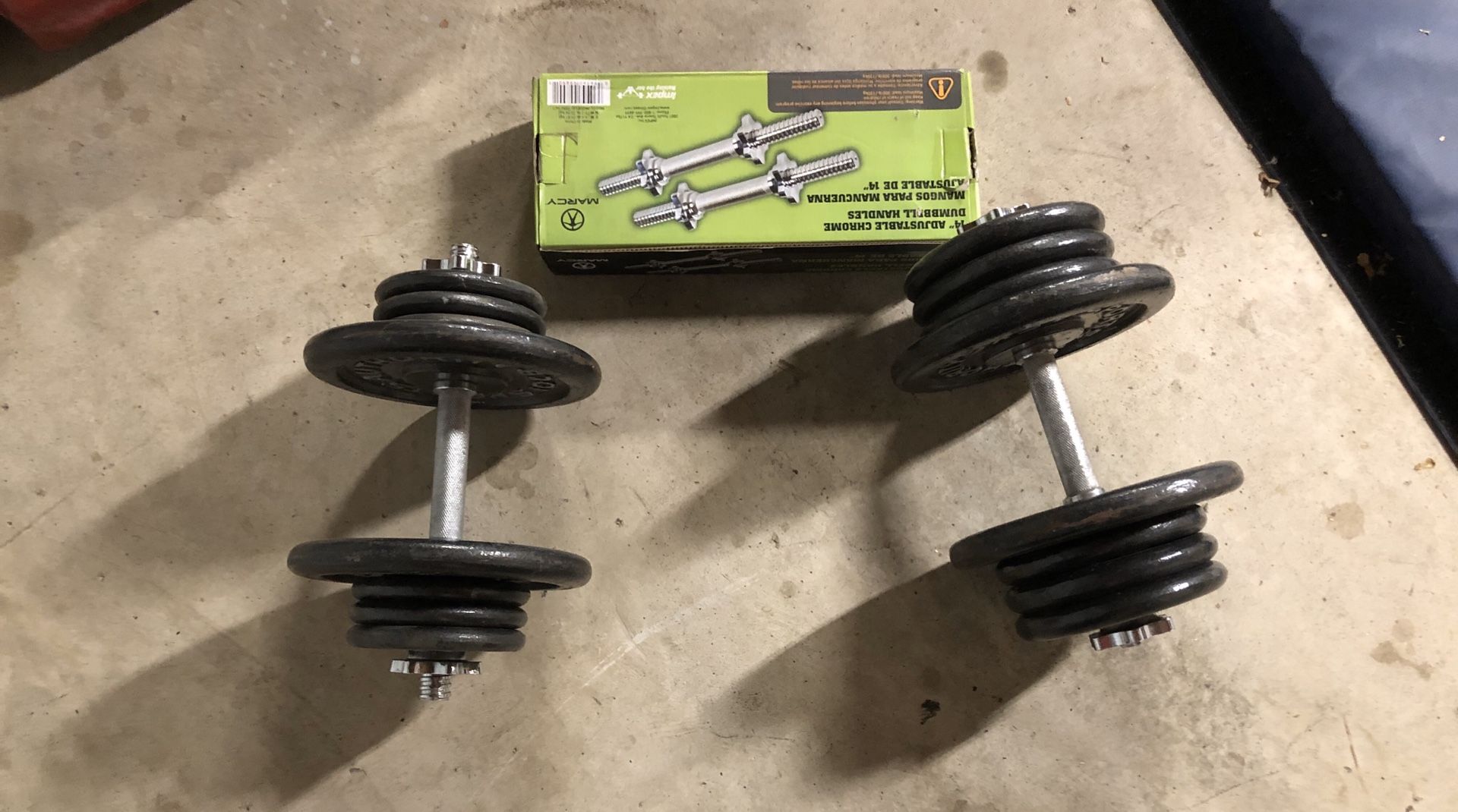 Marcy 14 inch adjustable chrome dumbbells with weights