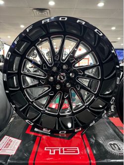 TIS OFF-ROAD 22x12 OFFSET -44mm 6x135 GLOSS BLK W/MILLED ACCENTS