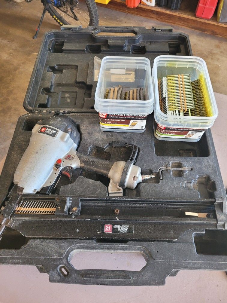 21° Porter Cable Framing Nailer w/ Case+Nails
