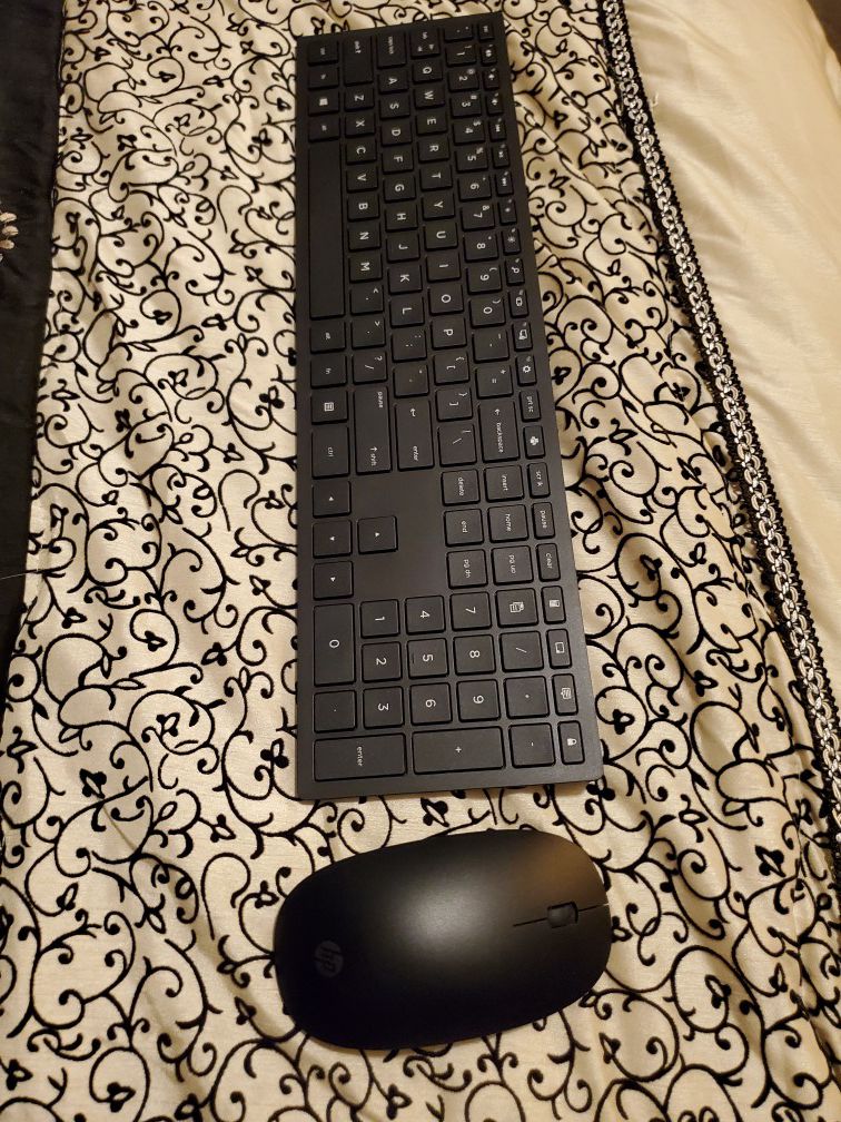 HP wireless keyboard and mouse.