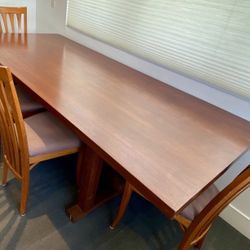 Gorgeous Solid Hardwood Crafted Dining Table And 6 Wooden Chairs