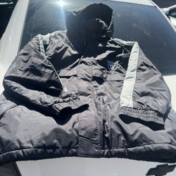 Vintage 90s Oakland Raiders Black XXL Puffer Jacket Coat