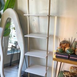 Gold White Ladder Bookshelf Bathroom Shelf 