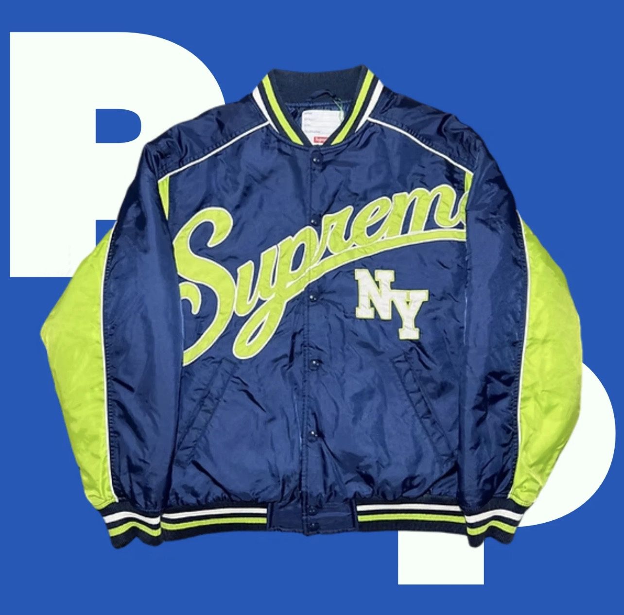 Supreme Contrast Script Varsity Jacket (Small)