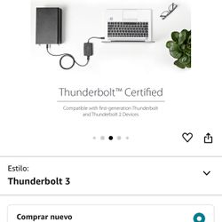 Adaptador Thunderbolt 3 a Thunderbolt 2 - Convertidor de portátil Thunderbolt 3 a periférico Thunderb
