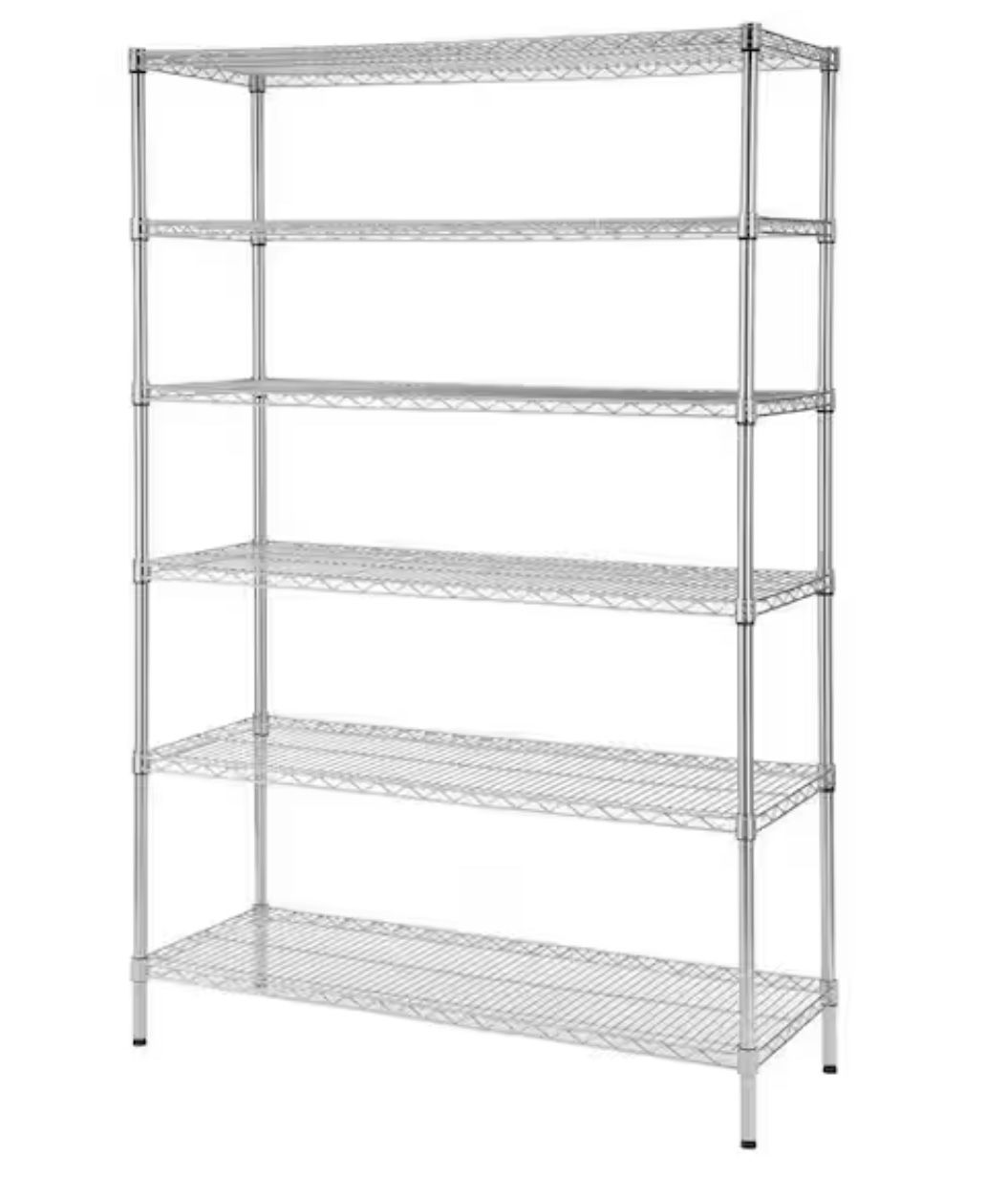 6-Tier Commercial Grade Heavy Duty Steel Wire Shelving Unit in Chrome