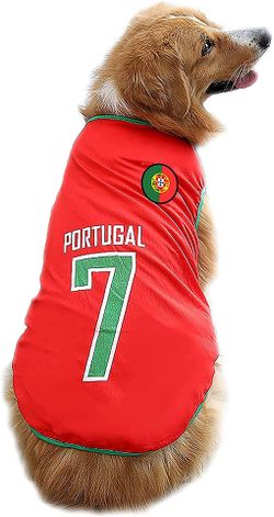 GabeFish Dog World Cup T Shirt Pets Football Jersey Sports Soccer National Team Vest Cat Summer Cool Clothes Apparel Red 4X-Large
