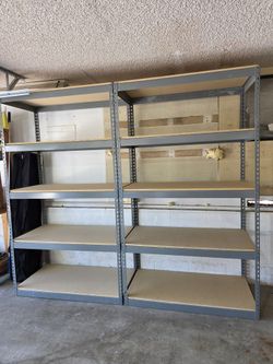 5 Tier Shelving 48 in W x 24 in D American Made Used Heavy Duty Steel Boltless Storage Racks Delivery Available
