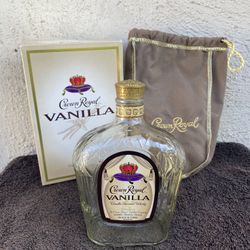 Crown Royal Vanilla Empty Bottle With Bag & Box .