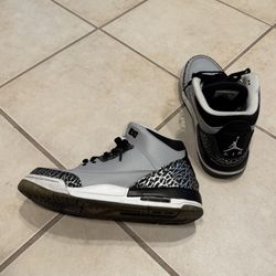 Nike Air Jordan 3 Retro Wolf Grey Size 6Y/38.5