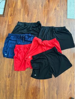 Bundle: 6 Pairs of  Men’s Starter Gym Basketball Shorts - Size Large