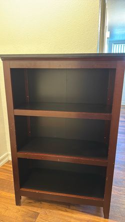 Tall Three Tier Walnut Bookcase