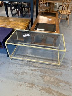 Gold Glass coffee table (in store)