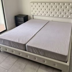 King Size Bed Frame With MATTRESS And Boxspring Set // King Size Bed Set With MATTRESS And Boxspring 