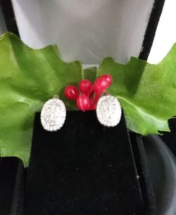 Sterling Silver Diamond Earrings
