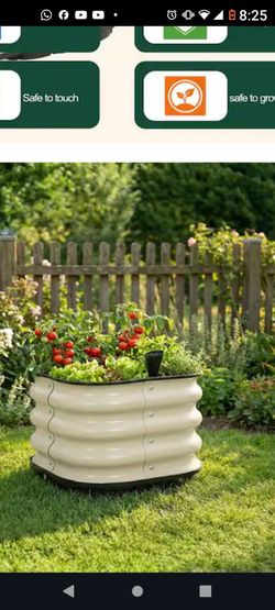 Galvanized Steel Self-Watering Raised Garden Bed with Water Reservoir (16.5 in. L x 16.5 in. W x 11.2 in. H)
