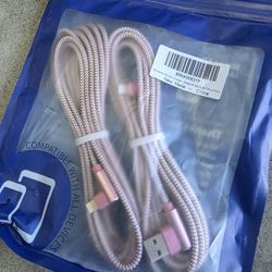 (2) Lightening Charge Cables For Apple Iphone 