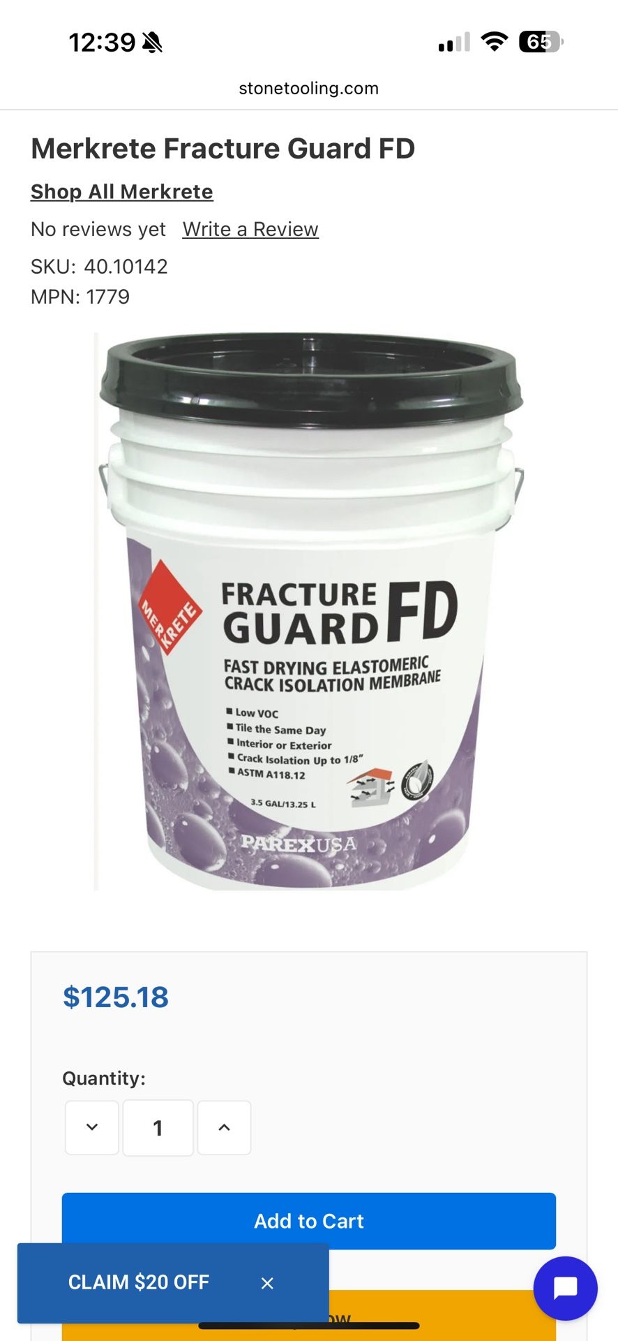 Merkrete Fracture Guard FD Crack Membrane