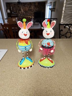 Bunny Figures.  Bright And Beautiful 