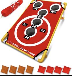 SWOOC Coney Island Toss Arcade Cornhole Game Set – Bean Bag Toss w/ Carrying Case