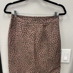 Loft Women’s Pencil Skirt Polka Dot Brown And Pink Color 