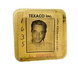 VINTAGE & ORIGINAL Old employee ID badge TEXACO Inc.