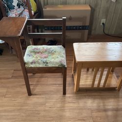 Telephone Chair, And Side Table