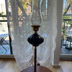 Vintage Style Brass Hurricane Lamps - Set of 2