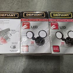 Lot Of (3) Wired Motion Activated Security Lights, Black
