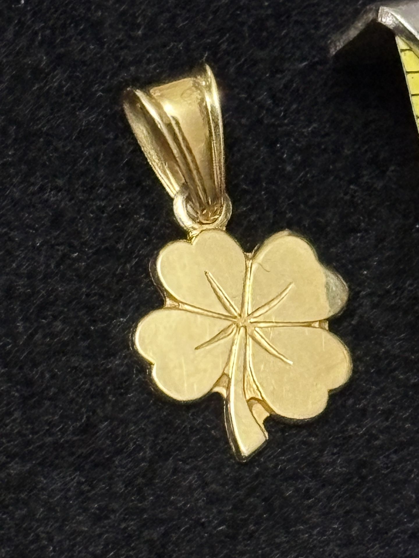 14k solid gold four-leaf clover pendant