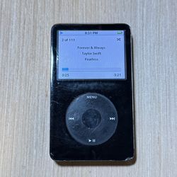 iPod Model:A1136 5thGen 80GB Blk Tested Good w/7233 Songs Good Battery Read Info 