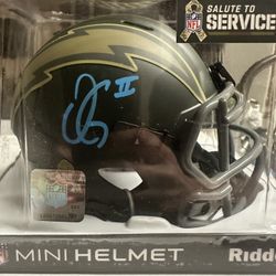Oronde Gadsden II Signed Los Angeles Chargers Riddell STS Mini Helmet Beckett