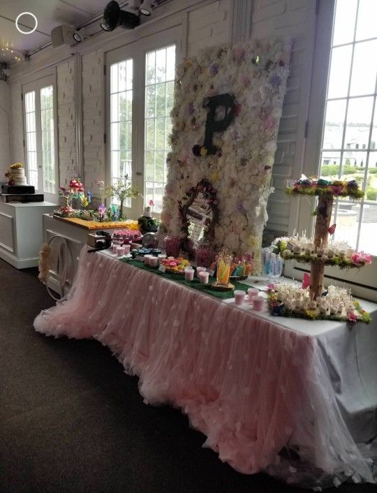 Baby Pink Custom Table Skirt
