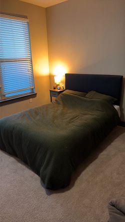 Queen bed frame & mattress