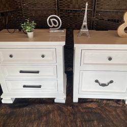 Nightstands Refinished Rustic White Each $38