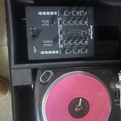 D-tech Mixer With Numark Turntable And Flight Case 