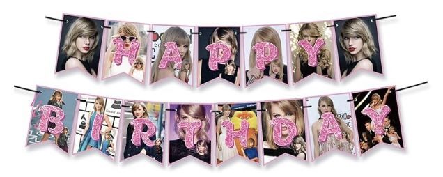 Taylor Swift Birthday Banner And balloons 