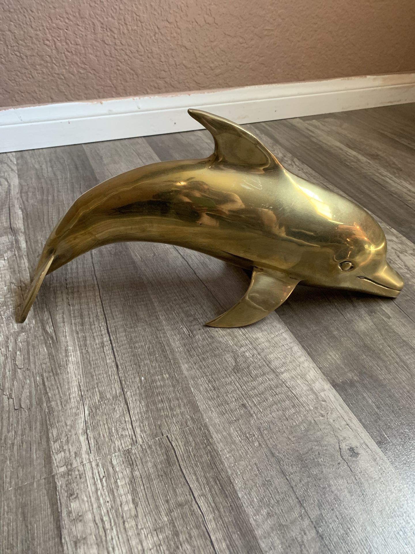 Vintage Brass Dolphin XL 14” L