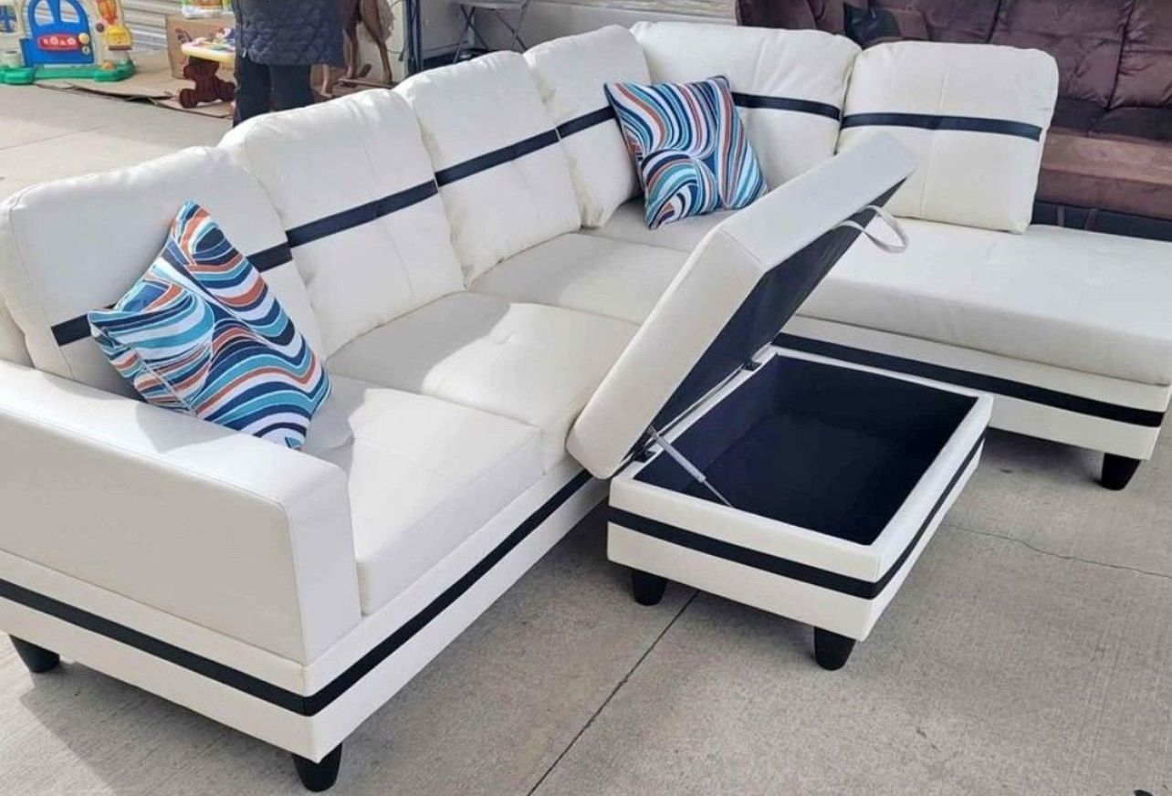 Sectional White