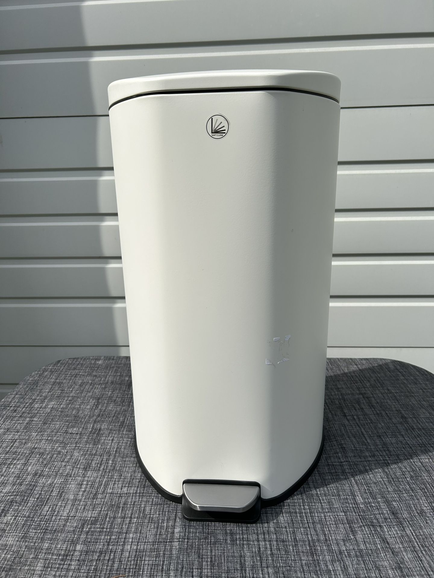 Cream Trash Can