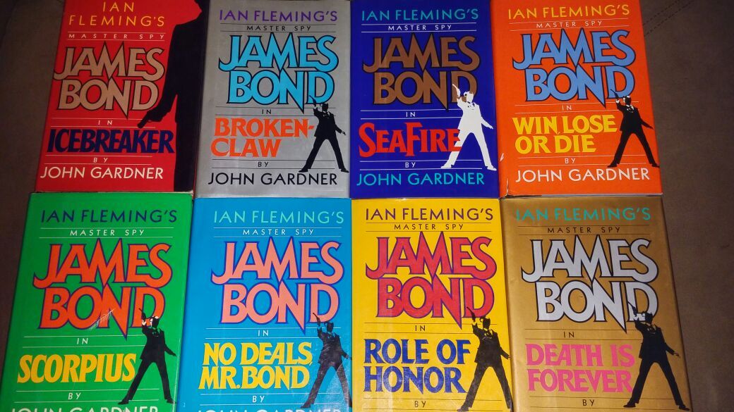 Set of 8 Ian Fleming/John Gardner James Bond Hardcover Novel Books. Ian Fleming's Master Spy Series By John Gardner.