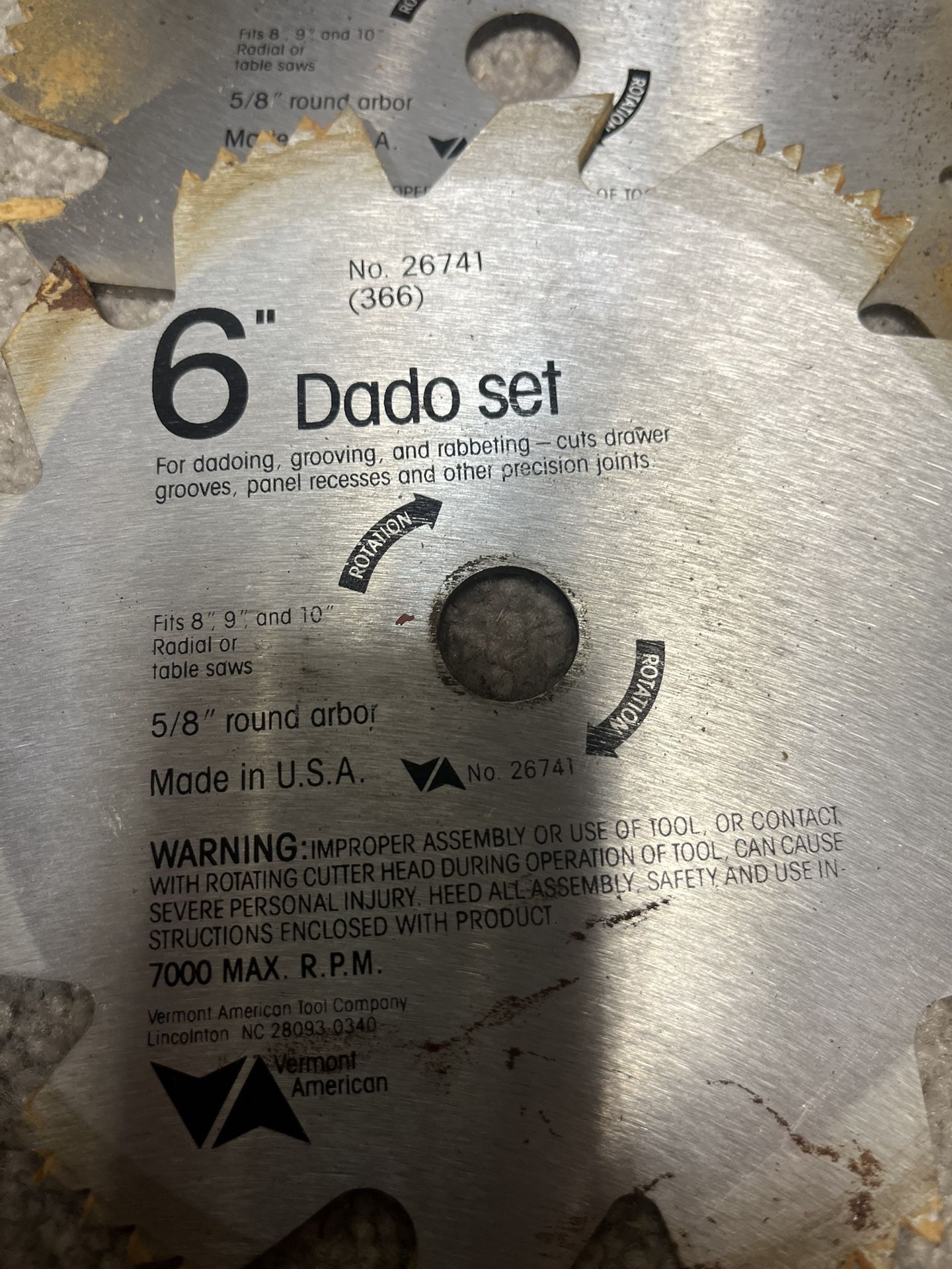 Vermont American 26741 Circular Saw Blades 6" Stacked Steel Dado