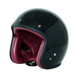 CRG Motorcycle Open-Face Fiberglass Leather Helmet for Adults and Youths