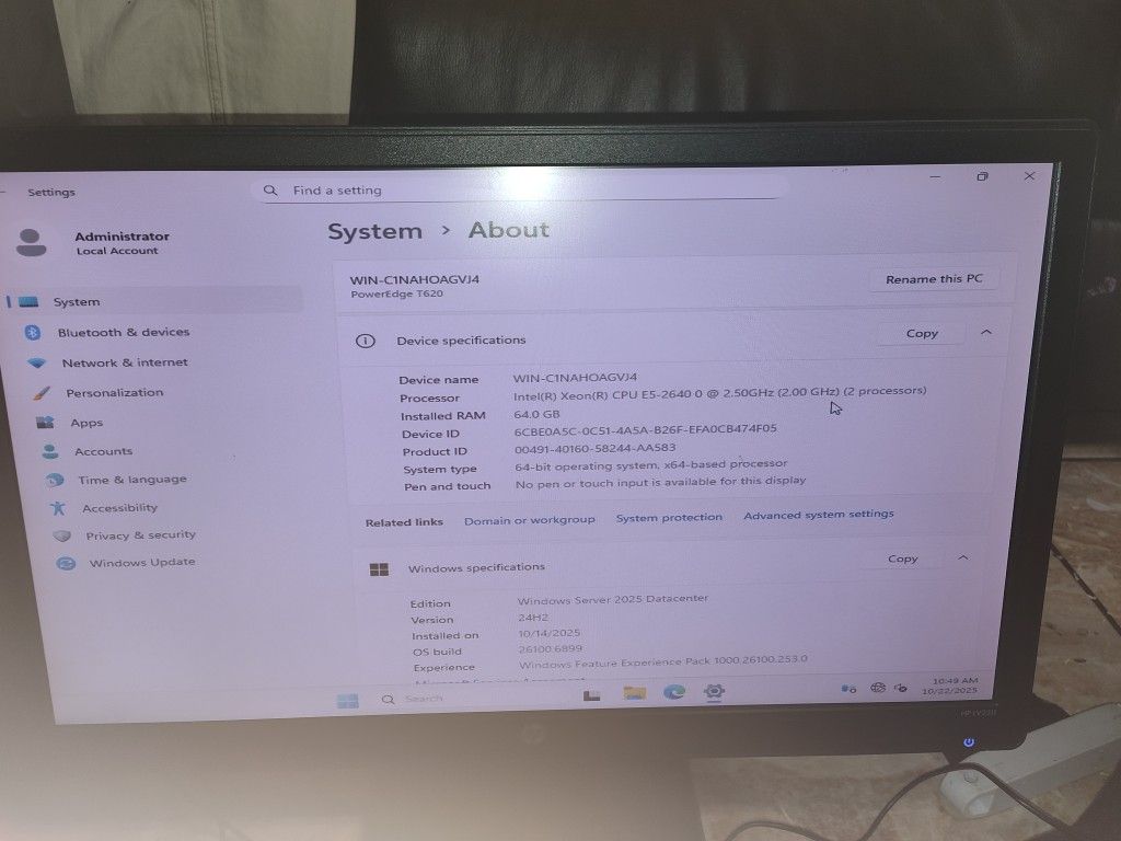 Dell T620 Poweredge With Windows 2025