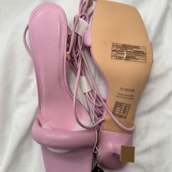 Pink Low Open Toe Heel
