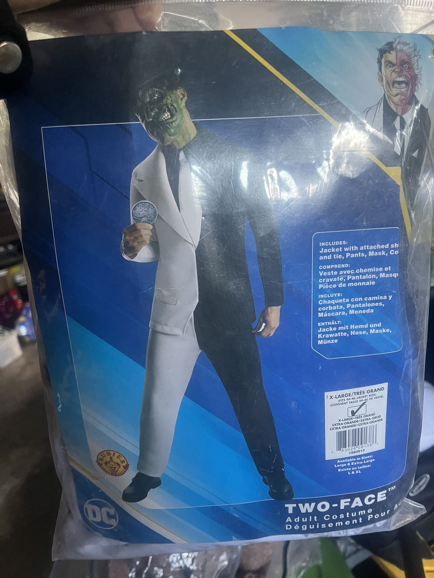 Adult Halloween Costume 2face Villain