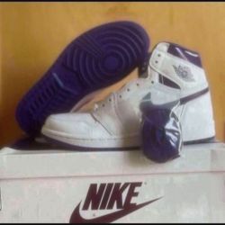 Nike Air Jordan 1 High OG Court Purple Womens Size 9 Brand New