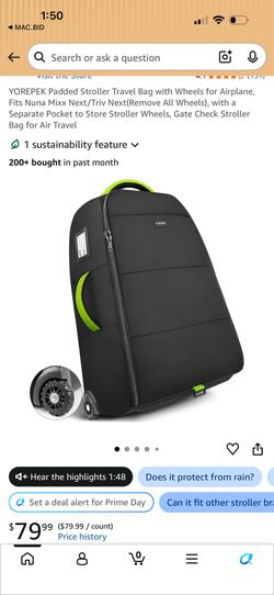 Padded stroller travel bag