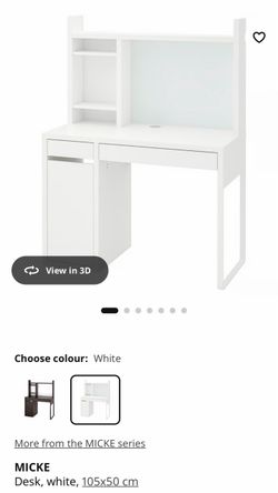 IKEA white desk with Add-on shelf